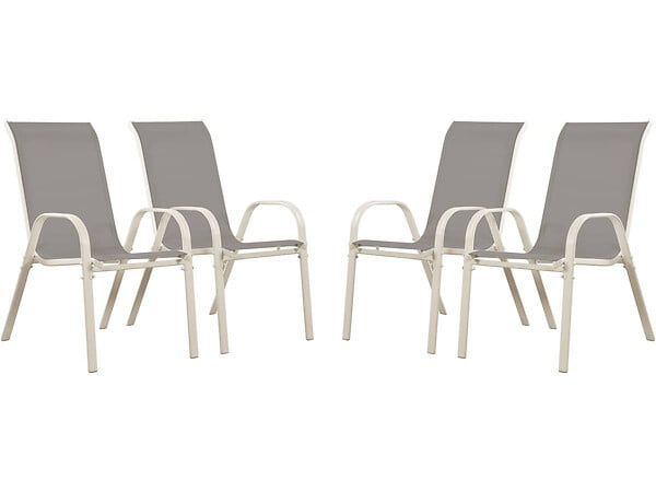 HABITAT ET JARDIN - Table et chaises de jardin en textilène "Cordoba XL 180" - Phoenix - 8 places - Gris - large