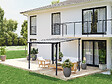HABITAT ET JARDIN - Pergola tonnelle adossée "Marvin" - 3 x 3 m - 304 x 298 x 243 cm - Gris foncé - vignette