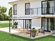 HABITAT ET JARDIN - Pergola tonnelle adossée "Marvin" - 4 x 3 m - 423 x 298 x 243 cm - Gris foncé - vignette
