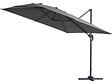 HABITAT ET JARDIN - Parasol jardin déporté Alu "Sun 3" - Carré - 3 x 3 m - Gris - Dalles incluses - vignette