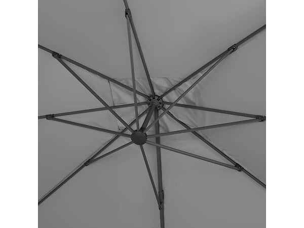 HABITAT ET JARDIN - Parasol jardin déporté Alu "Sun 3" - Carré - 3 x 3 m - Gris - Dalles incluses - large