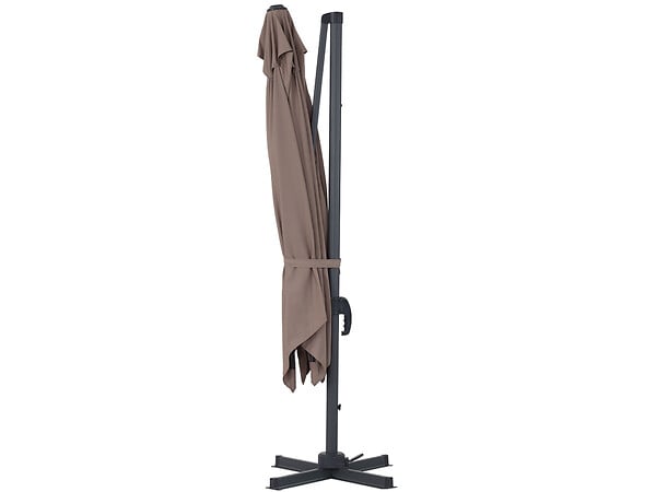 HABITAT ET JARDIN - Parasol jardin déporté Alu "Sun 3" - Carré - 3 x 3 m - Taupe - Dalles incluses - large