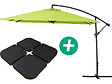 HABITAT ET JARDIN - Parasol jardin déporté Alu "Ilios 3" - Carré - 3 x 3 m - Vert - Dalles incluses - vignette