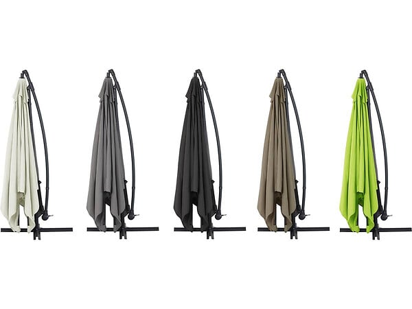 HABITAT ET JARDIN - Parasol jardin déporté Alu "Ilios 3" - Carré - 3 x 3 m - Vert - Dalles incluses - large