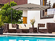 HABITAT ET JARDIN - Parasol jardin déporté en aluminium "Sky 4" - 3 x 4 m - Taupe - Dalles à lester incluses - vignette