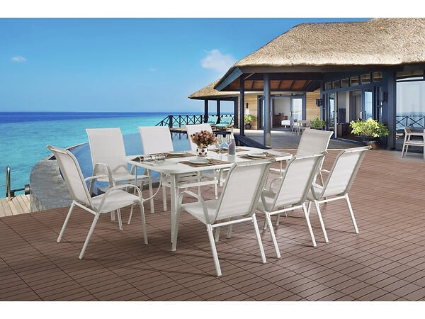 HABITAT ET JARDIN - Table de jardin "Cordoba" - Phoenix - 8 places - Blanc - large