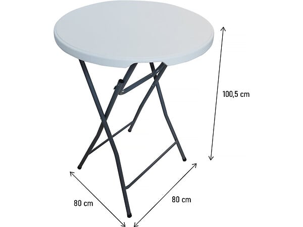 HABITAT ET JARDIN - Table haute pliante en plastique Ø 80 cm "Lili" - blanc - large