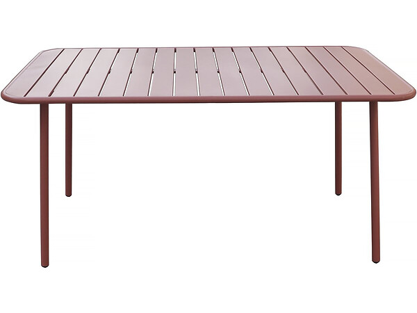 HABITAT ET JARDIN - Table jardin en métal "Bilbao" - 150 x 90 x 71 cm - Terracotta - large
