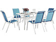 HABITAT ET JARDIN - Table et chaises de jardin en textilène "Cordoba" - Phoenix - 6 places - Bleu - vignette