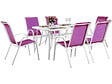 HABITAT ET JARDIN - Table et chaises de jardin en textilène "Cordoba" - Phoenix - 6 places - Fuschia - vignette