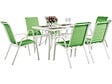 HABITAT ET JARDIN - Table et chaises de jardin en textilène "Cordoba" - Phoenix - 6 places - Vert - vignette