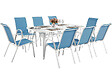 HABITAT ET JARDIN - Table et chaises de jardin en textilène "Cordoba XL 180" - Phoenix - 8 places - Bleu - vignette