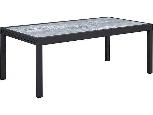 HABITAT ET JARDIN - Table extensible et chaises de jardin en aluminium "Lagos" - 200/320 x 105 x 76 cm - 12 chaises - Noir - large