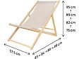 HABITAT ET JARDIN - Lot de 2 transats en bois "Chilienne" - 107 x 56.5 x 81 cm - Ecru - vignette