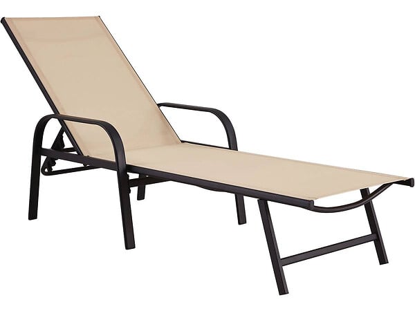 HABITAT ET JARDIN - Lot de 2 Bains de soleil en métal "Farniente" - Beige - large