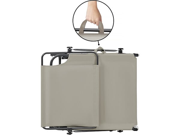 HABITAT ET JARDIN - Lot de 2 bains de soleil pliable "Lazy" - Avec pare soleil - Taupe - large