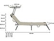 HABITAT ET JARDIN - Bain de soleil pliable "Lazy" - Avec pare soleil - Taupe - vignette