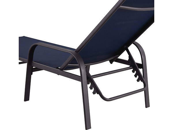 HABITAT ET JARDIN - Lot de 2 Bains de soleil en métal avec accoudoirs "Farniente" - Bleu nuit - large