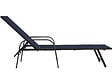 HABITAT ET JARDIN - Lot de 2 Bains de soleil en métal avec accoudoirs "Farniente" - Bleu nuit - vignette