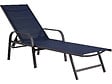 HABITAT ET JARDIN - Lot de 2 Bains de soleil en métal avec accoudoirs "Farniente" - Bleu nuit - vignette