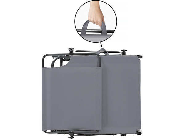 HABITAT ET JARDIN - Bain de soleil pliable "Lazy" - Avec pare soleil - Gris - large