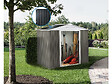HABITAT ET JARDIN - Abri jardin métal "Dallas" - 5,29 m² avec panneaux solaires - Taupe - vignette