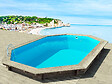 HABITAT ET JARDIN - Piscine bois " Brazilia 145 "  5.86 x 3.86 x 1.44 m + Pompe à chaleur 6 kw/h inverter "PowerLine by Hayward" - Noir - vignette
