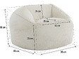 HABITAT ET JARDIN - Pouf en velours côtelé  "Cusco" - 80 x 74 x 49 cm - Beige - vignette