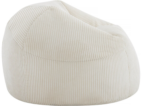 HABITAT ET JARDIN - Pouf en velours côtelé  "Cusco" - 80 x 74 x 49 cm - Beige - large