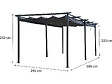HABITAT ET JARDIN - Pergola en métal avec toit rétractable - 3 x 6 m - Anthracite - vignette