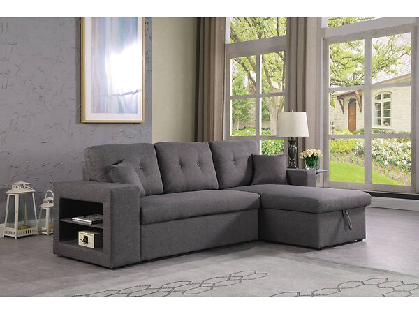 HABITAT ET JARDIN - Canapé d'angle convertible/réversible "Axel" - 3 places - Gris - large