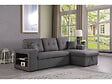 HABITAT ET JARDIN - Canapé d'angle convertible/réversible "Axel" - 3 places - Gris - vignette
