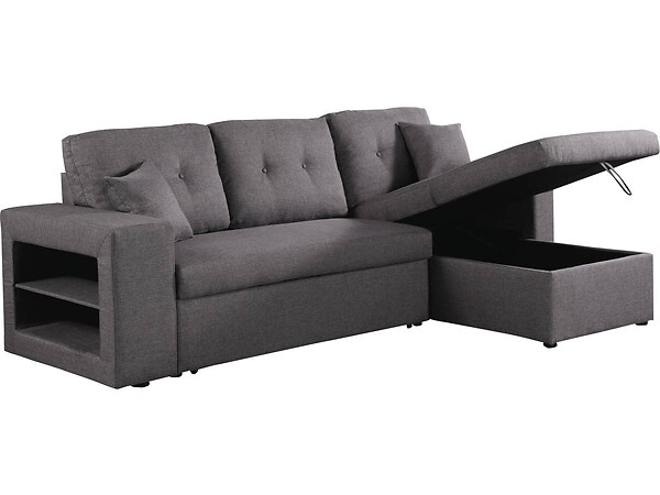 HABITAT ET JARDIN - Canapé d'angle convertible/réversible "Axel" - 3 places - Gris - large