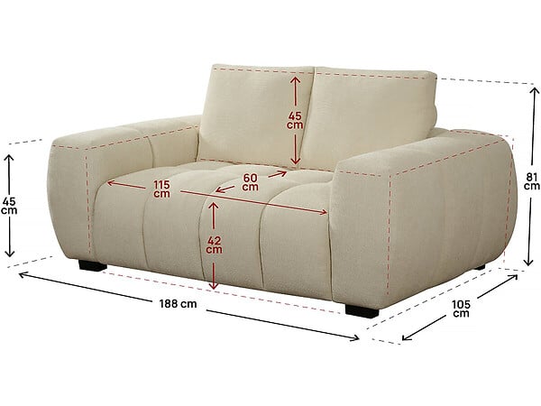 HABITAT ET JARDIN - Canapé "Cambon" - 2 places - Beige - large
