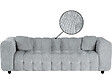 HABITAT ET JARDIN - Canapé droit en tissu chenille "Vendome" - 3 places - Gris - vignette