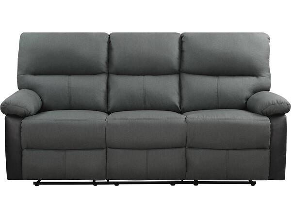 HABITAT ET JARDIN - Canapé relax "Lincoln" - 3 places - Noir / Gris foncé - large
