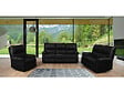 HABITAT ET JARDIN - Canapé relax "Lincoln" - 197 x 89 x 103 cm - 3 places - Noir - vignette