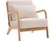 HABITAT ET JARDIN - Fauteuil "Clinton" en bois style scandinave - Lin - Beige - vignette