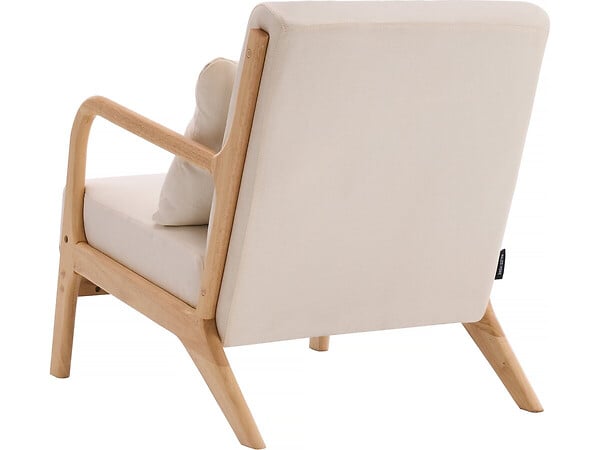 HABITAT ET JARDIN - Fauteuil "Clinton" en bois style scandinave - Lin - Beige - large