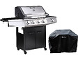 HABITAT ET JARDIN - Barbecue gaz "Bingo 5" - 5 Brûleurs dont 1 latéral - 15.2kW + Housse protection - Noir - vignette