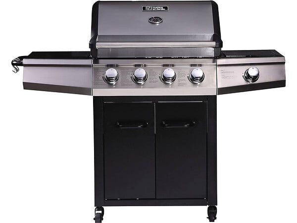 HABITAT ET JARDIN - Barbecue gaz "Bingo 5" - 5 Brûleurs dont 1 latéral - 15.2kW + Housse protection - Noir - large