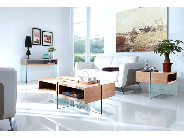 HABITAT ET JARDIN - Table basse "Milano" - 120 x 60 x 40 cm - Finition chêne - large