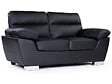 HABITAT ET JARDIN - Canapé fixe en cuir reconstitué et PVC "Dallas" - 169 x 88 x 90 cm - 2 places - Noir - vignette