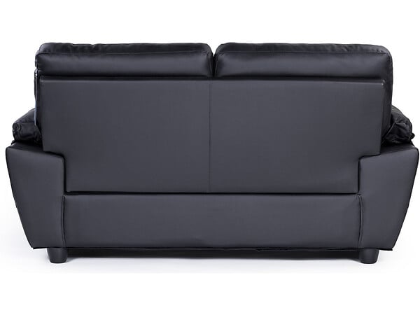 HABITAT ET JARDIN - Canapé fixe en cuir reconstitué et PVC "Dallas" - 169 x 88 x 90 cm - 2 places - Noir - large