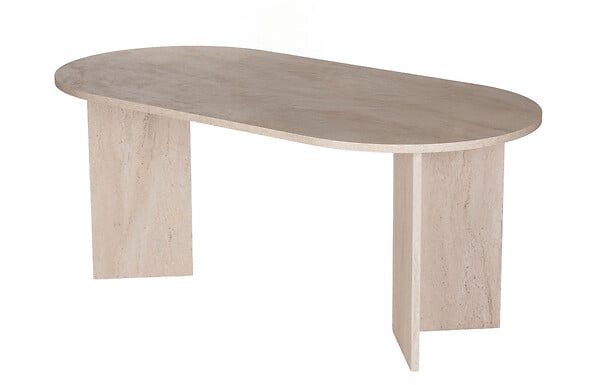 HABITAT ET JARDIN - Table à manger en bois "Sablin" - 180 x 89 x 75 cm - Travertin - large