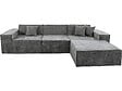 HABITAT ET JARDIN - Canapé droit modulable avec ottoman en tissu texturé "Lusso" - 4 places - Gris - vignette