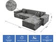 HABITAT ET JARDIN - Canapé droit modulable avec ottoman en tissu texturé "Lusso" - 4 places - Gris - vignette