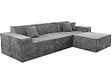 HABITAT ET JARDIN - Canapé droit modulable avec ottoman en tissu texturé "Lusso" - 4 places - Gris - vignette