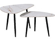 HABITAT ET JARDIN - Lot de 2 tables basses gigognes en céramique "Terra" - 49 x 79 x 56 cm - Blanc - vignette