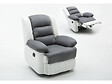 HABITAT ET JARDIN - Fauteuil relax "Buckingham" - 85 x 93 x 100 cm - Blanc / Gris clair - vignette